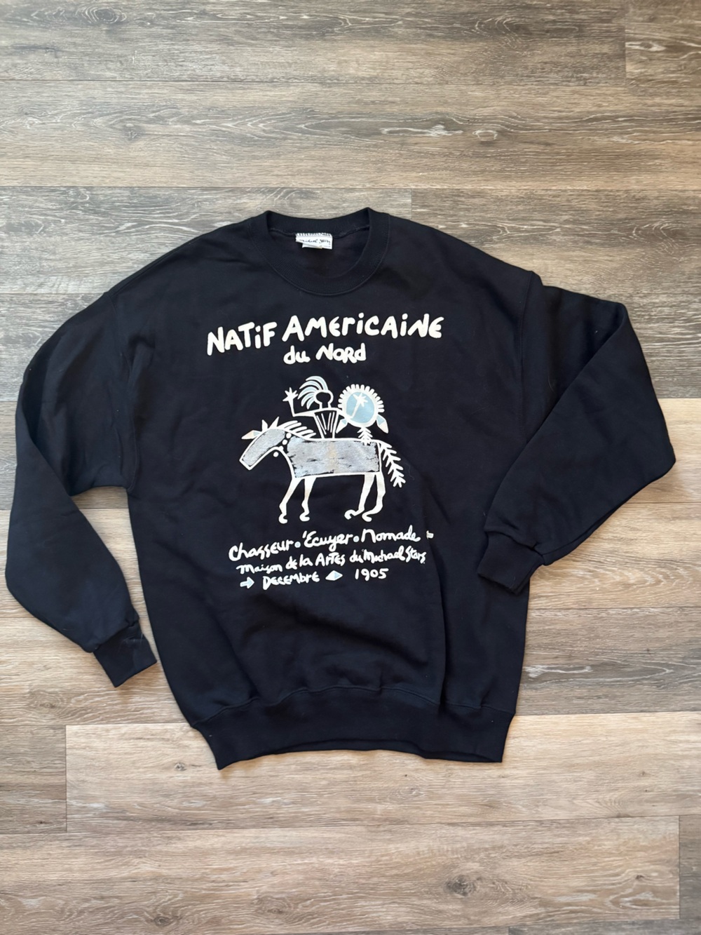 Vtg Michael Stars Archival Native American sweatshirt French art